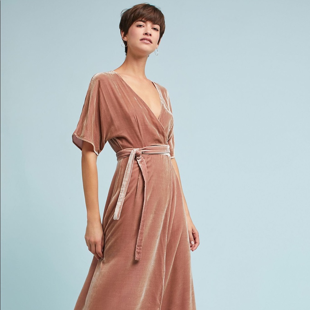 Taia Velvet Wrap Dress